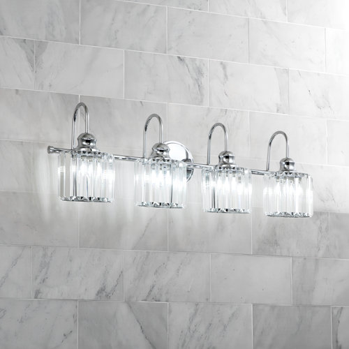 Mercer41 Gjystina 3Light Dimmable GoldBlack/Chrome Crystal Vanity